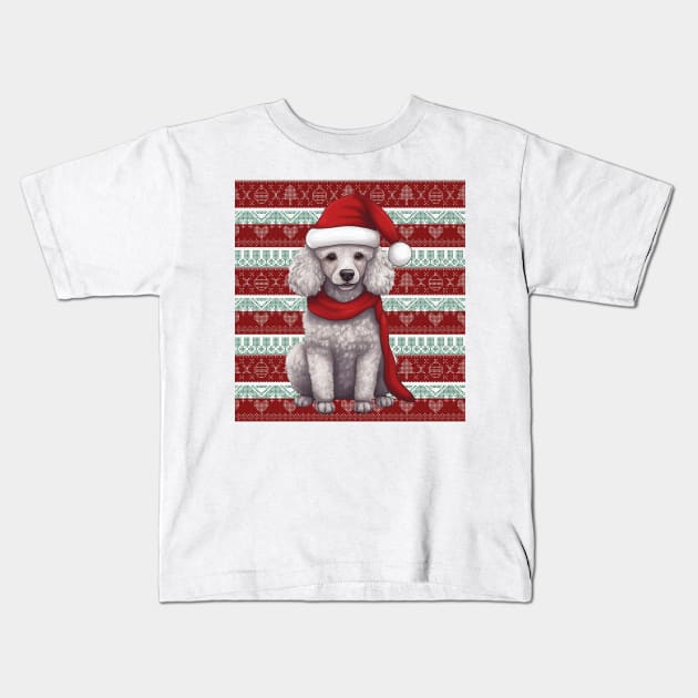 Funny Poodle Dog Christmas Ugly Kids T-Shirt by Zaaa Amut Amut Indonesia Zaaaa